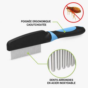 peigne anti-puces en inox