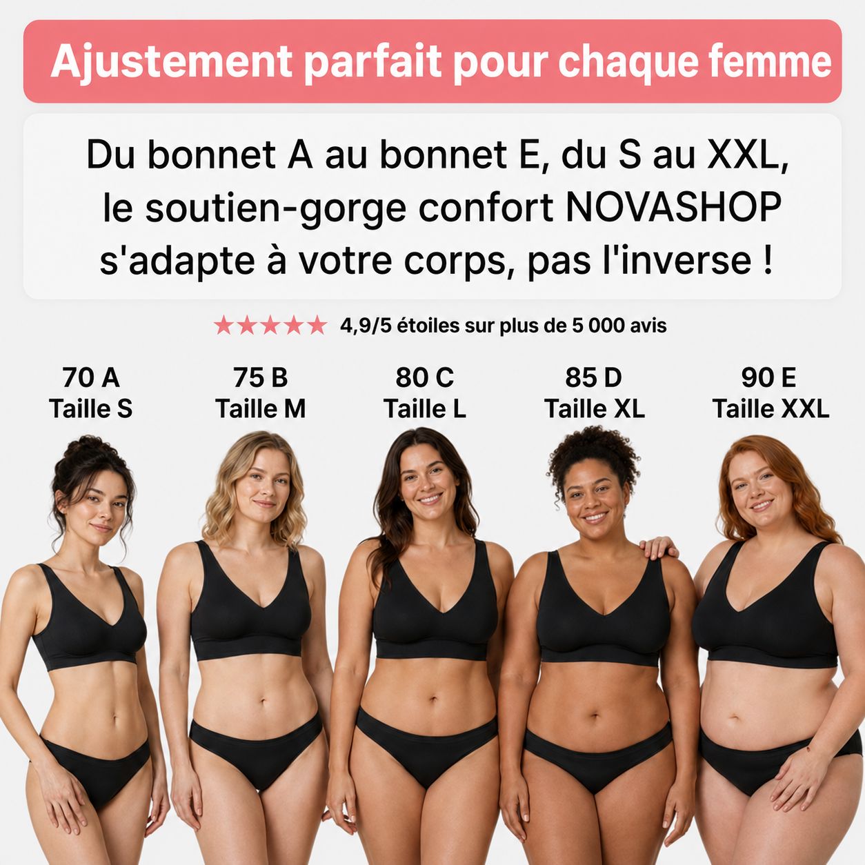 Soutien-gorge confort sans coutures ni armatures