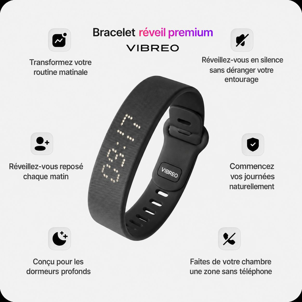 Vibréo - Le bracelet réveil prémium