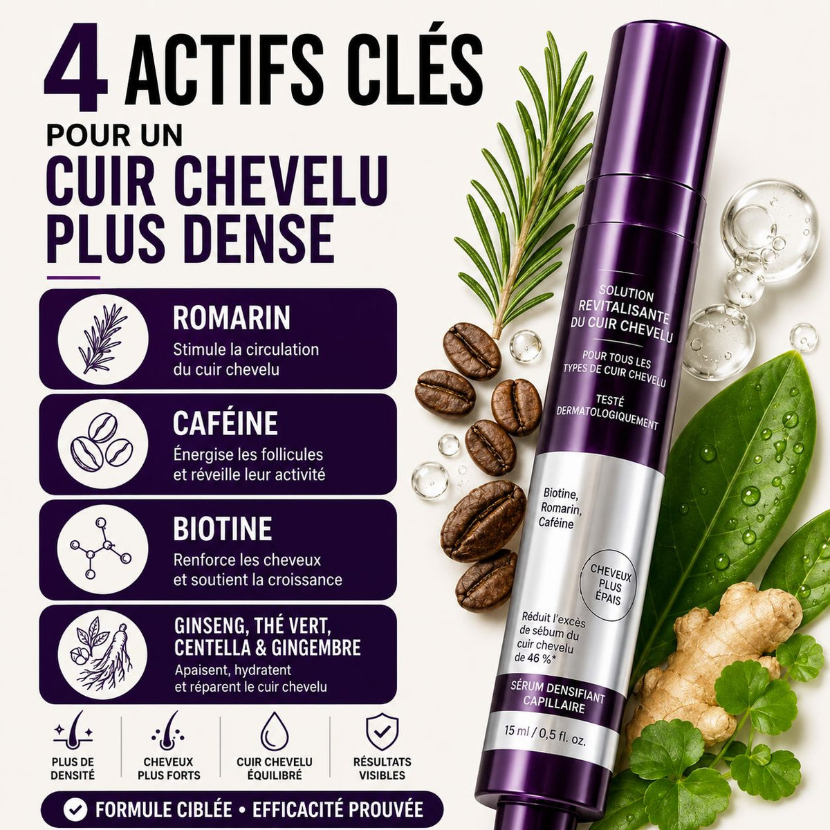Sérum Densité+™ – Cheveux plus épais et plus volumineux