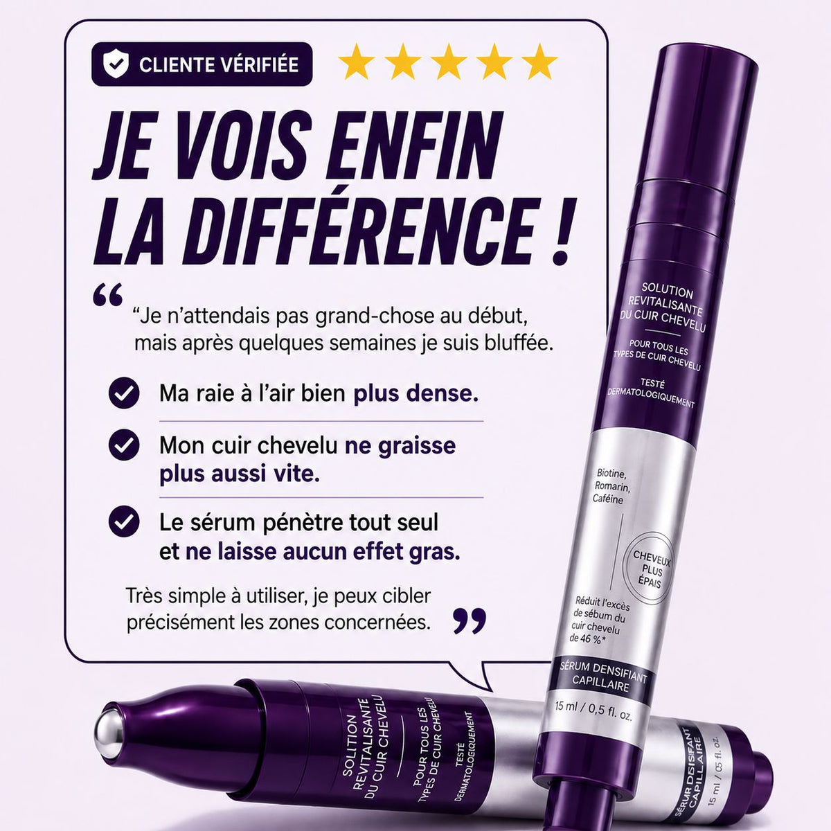 Sérum Densité+™ – Cheveux plus épais et plus volumineux