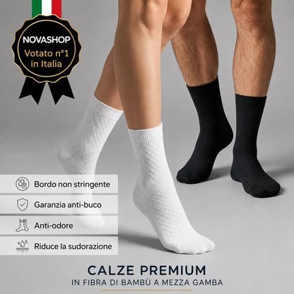 Calze premium a mezza gamba in fibra di bambù