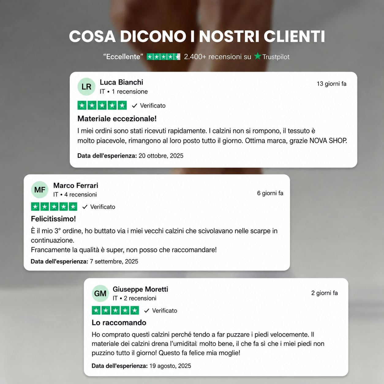 Calze premium a mezza gamba in fibra di bambù