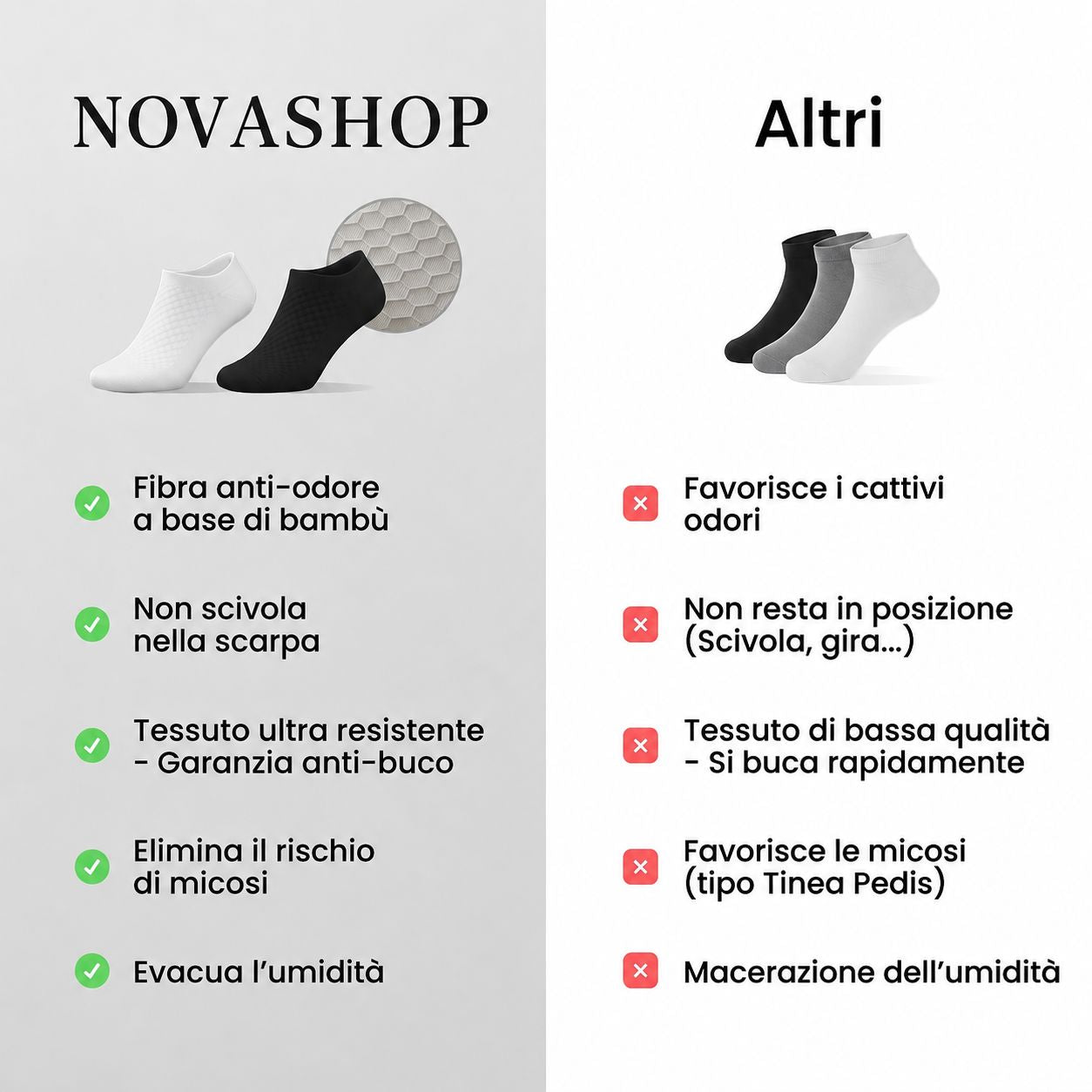 Calzini corti premium in bambù
