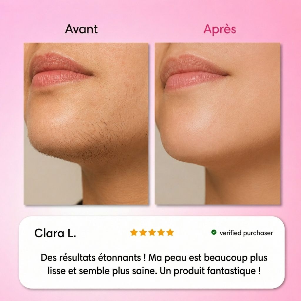 Névea - Le premier kit complet en 3 étapes qui affaiblit et dissout les poils hormonaux, sans douleur ni irritation.
