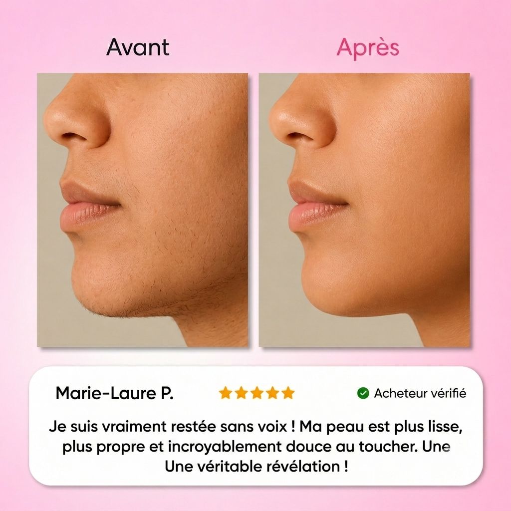 Névea - Le premier kit complet en 3 étapes qui affaiblit et dissout les poils hormonaux, sans douleur ni irritation.